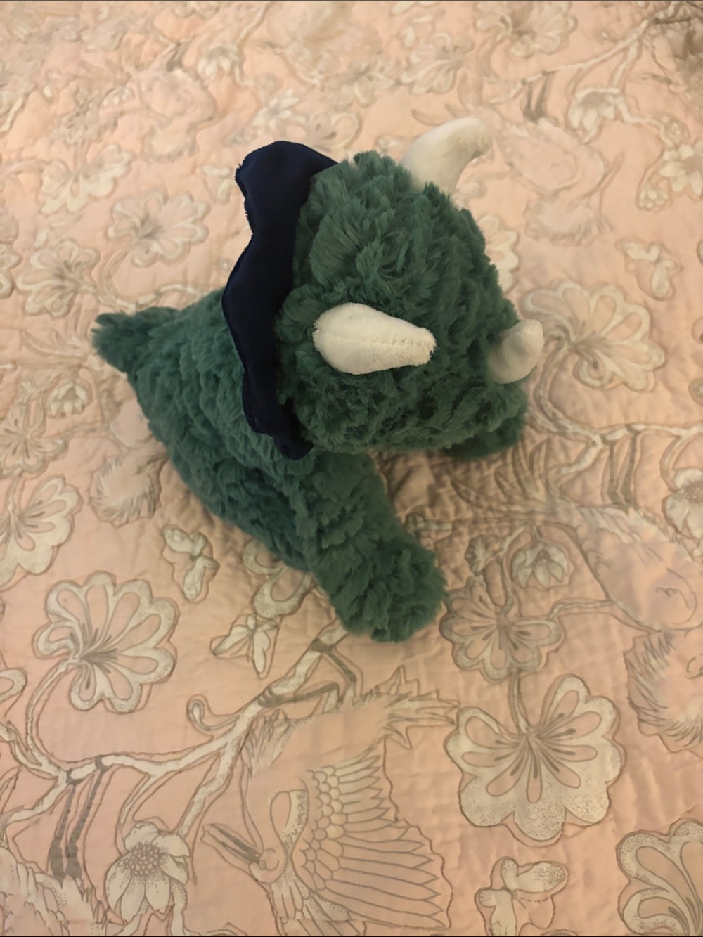 Carter's Just One Year Green Plush baby Triceratops with Navy Crest NWT. - Picture 5 of 8
